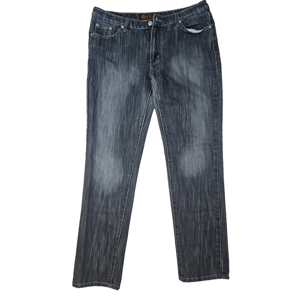SKY Jeans Women's 15/16 Blue Button Rear Pockets Jeans
